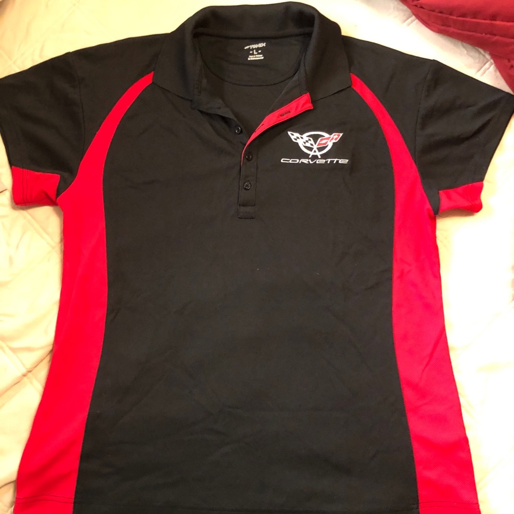 Corvette black/red polo.  Men’s Medium.